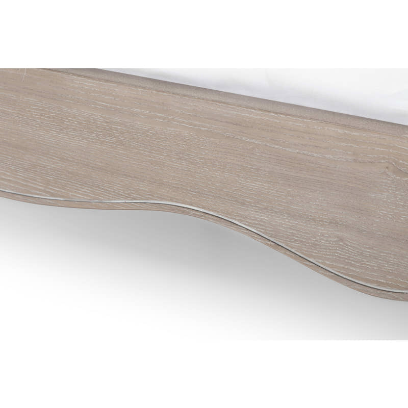 Camille bed: shaped limed oak rail, close up