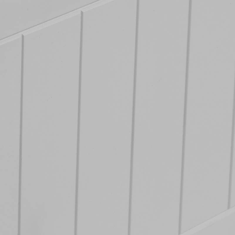 Maine ottoman bed: the vertical panelling in dove grey, close up