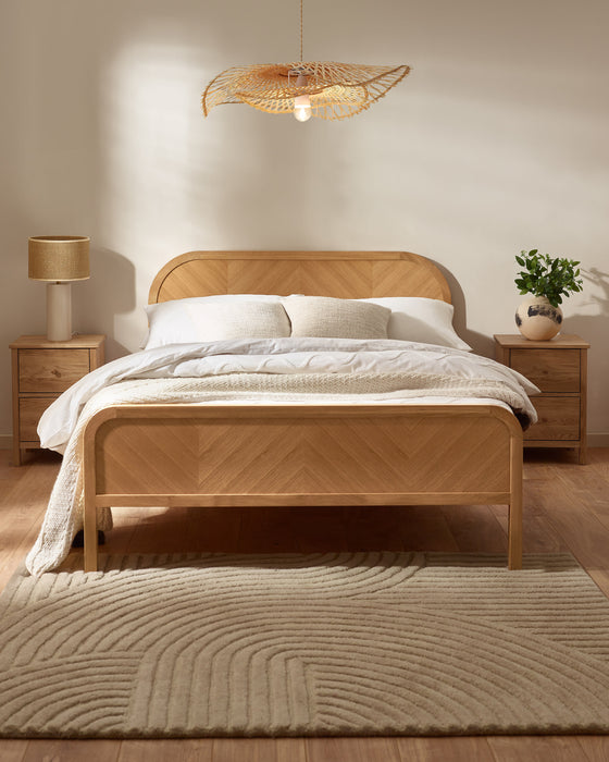 Julian Bowen Milo oak chevron bed, in a bedroom