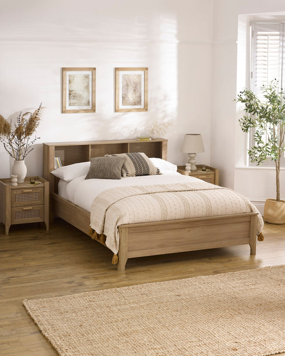 Julian Bowen Sydney bookcase bed in oak effect, in a bright bedroom