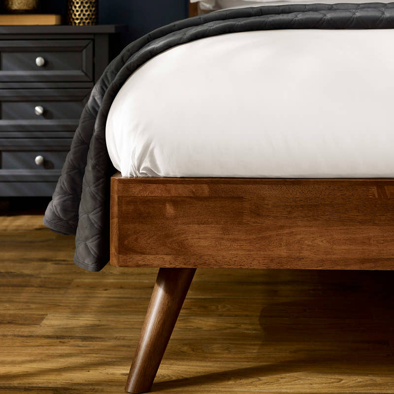Walden bed: tapered wooden leg, close up