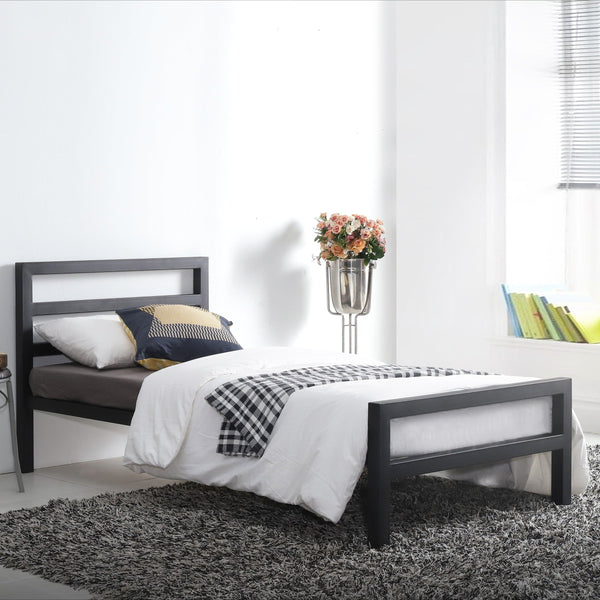 City Block Metal Bed Frame in Black, view 3
