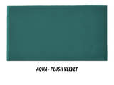 Plush Velvet fabric in aqua, the swatch for this divan base