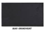 Crushed Velvet fabric in black, the swatch for this divan base