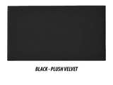 Plush Velvet fabric in black, the swatch for this divan base