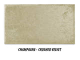 Crushed Velvet fabric in champagne, the swatch for this divan base