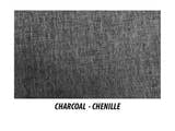 Chenille fabric in charcoal, the swatch for this divan base