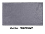 Crushed Velvet fabric in charcoal, the swatch for this divan base