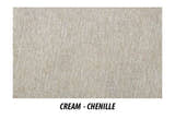 Chenille fabric in cream, the swatch for this divan base