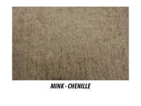 Chenille fabric in mink, the swatch for this divan base