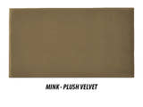 Plush Velvet fabric in mink, the swatch for this divan base