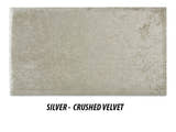 Crushed Velvet fabric in silver, the swatch for this divan base