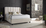 Holloway velvet ottoman bed in warmstone velvet, from the side