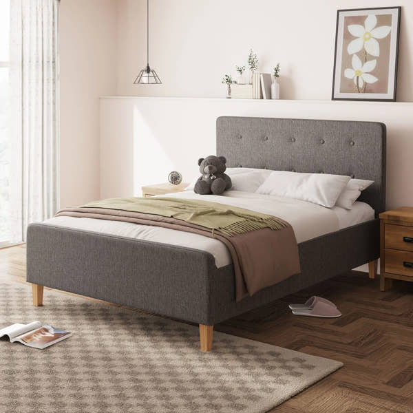 Bayswater ottoman bed frame in dark grey fabric