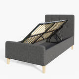 Bayswater ottoman bed frame in dark grey fabric, view 3