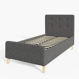Bayswater ottoman bed frame in dark grey fabric, view 4