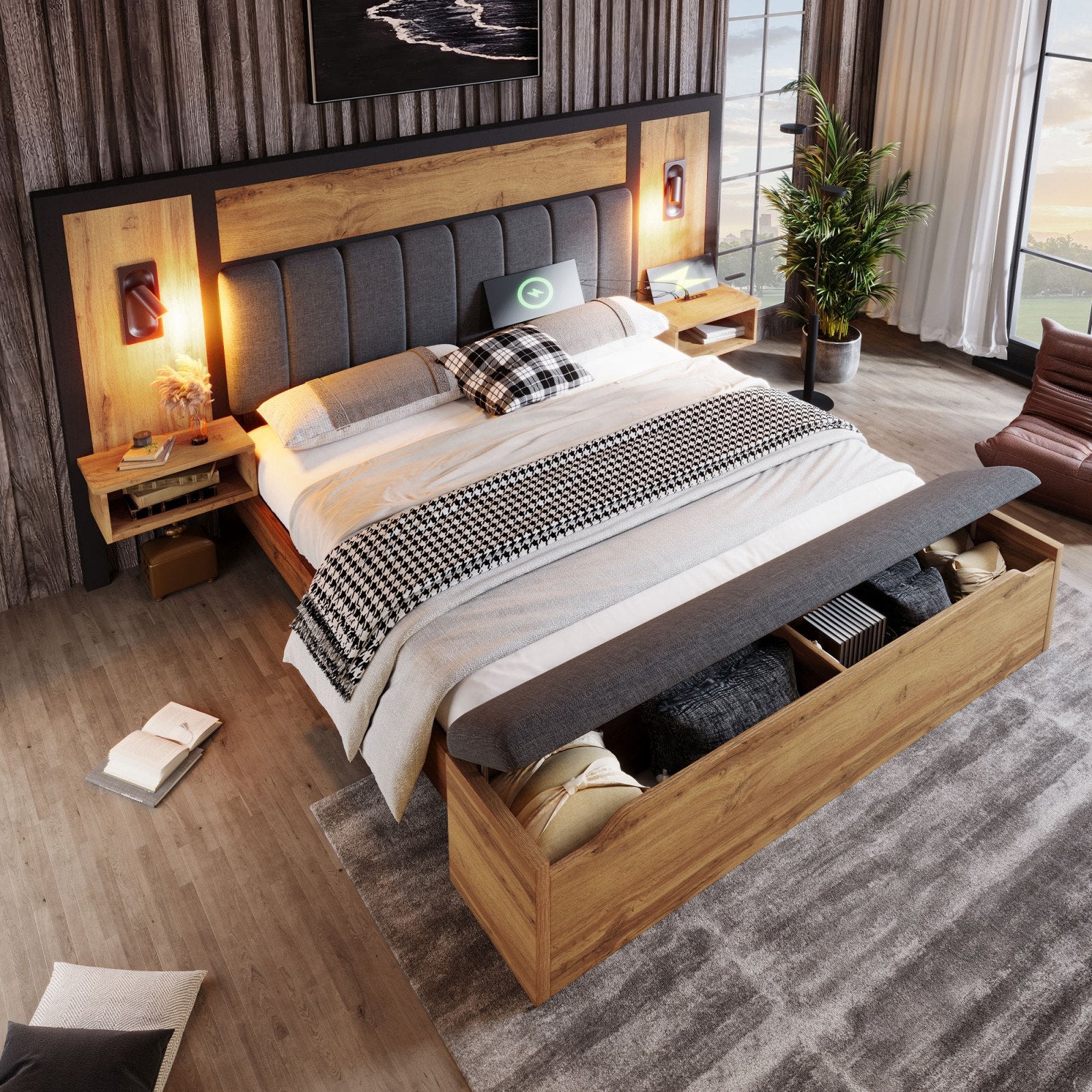 Finchley Bed with Bedside Tables, in a bedroom