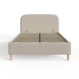 Belgravia boucle ottoman bed frame in stone, view 3