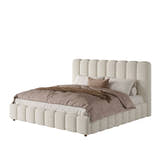 Muswell Bouclé Bubble Bed with Hydraulic Ottoman Storage, on its own, closed