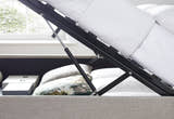 Tooting fabric ottoman bed in oatmeal, the gas struts