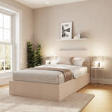 Camden end lift velvet ottoman bed frame with a low headboard, view 3