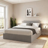 Camden end lift velvet ottoman bed frame with a low headboard, view 4