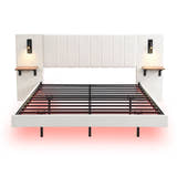 Maida Floating Bed with Bedside Shelves, on its own, without a mattress