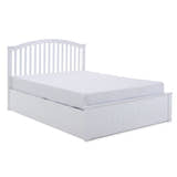 Barnet wooden ottoman bed in white, closed, on a white background