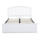 Barnet wooden ottoman bed in white, from the foot end