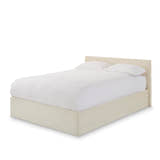 Hackney corduroy ottoman bed frame, in cream, on a plain background