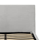 Hackney corduroy ottoman bed frame, in grey, close-up of the ribbed corduroy headboard