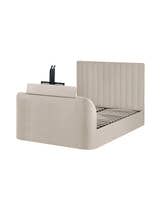 Julian Bowen Alana TV bed with the TV lift bracket raised, on a white background