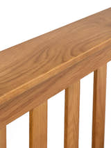 Amsterdam bed: oak capping and slats, close up