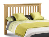 Julian Bowen Amsterdam light oak slatted headboard, close up