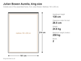 Julian Bowen Aurelia king size bed: dimensions diagram, 161 x 214 cm outside