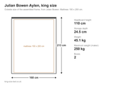 Julian Bowen Aylen king size bed: dimensions diagram, 168 x 213 cm outside