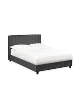 Julian Bowen Aylen dark grey linen bed on a white background