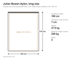Julian Bowen Aylen king size bed: dimensions diagram, 165 x 210 cm outside
