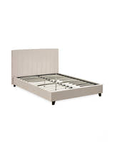 Julian Bowen Aylen oatmeal linen bed frame on a white background