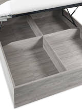 Bali ottoman bed: storage space under the raised base, close up