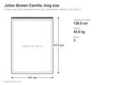 Julian Bowen Camille king size bed: dimensions diagram, 161 x 217.5 cm outside