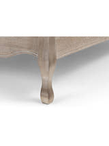 Camille bed: limed oak cabriole style leg, close up