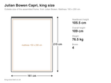 Julian Bowen Capri king size bed: dimensions diagram, 161 x 215 cm outside