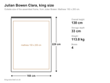 Julian Bowen Clara king size bed: dimensions diagram, 168 x 229 cm outside