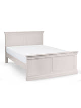 Julian Bowen Clermont light grey bed with a mattress, on a white background