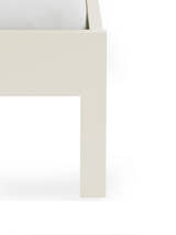 Coxmoor bed: ivory frame corner and straight leg, close up