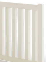 Coxmoor bed: ivory slatted headboard, close up