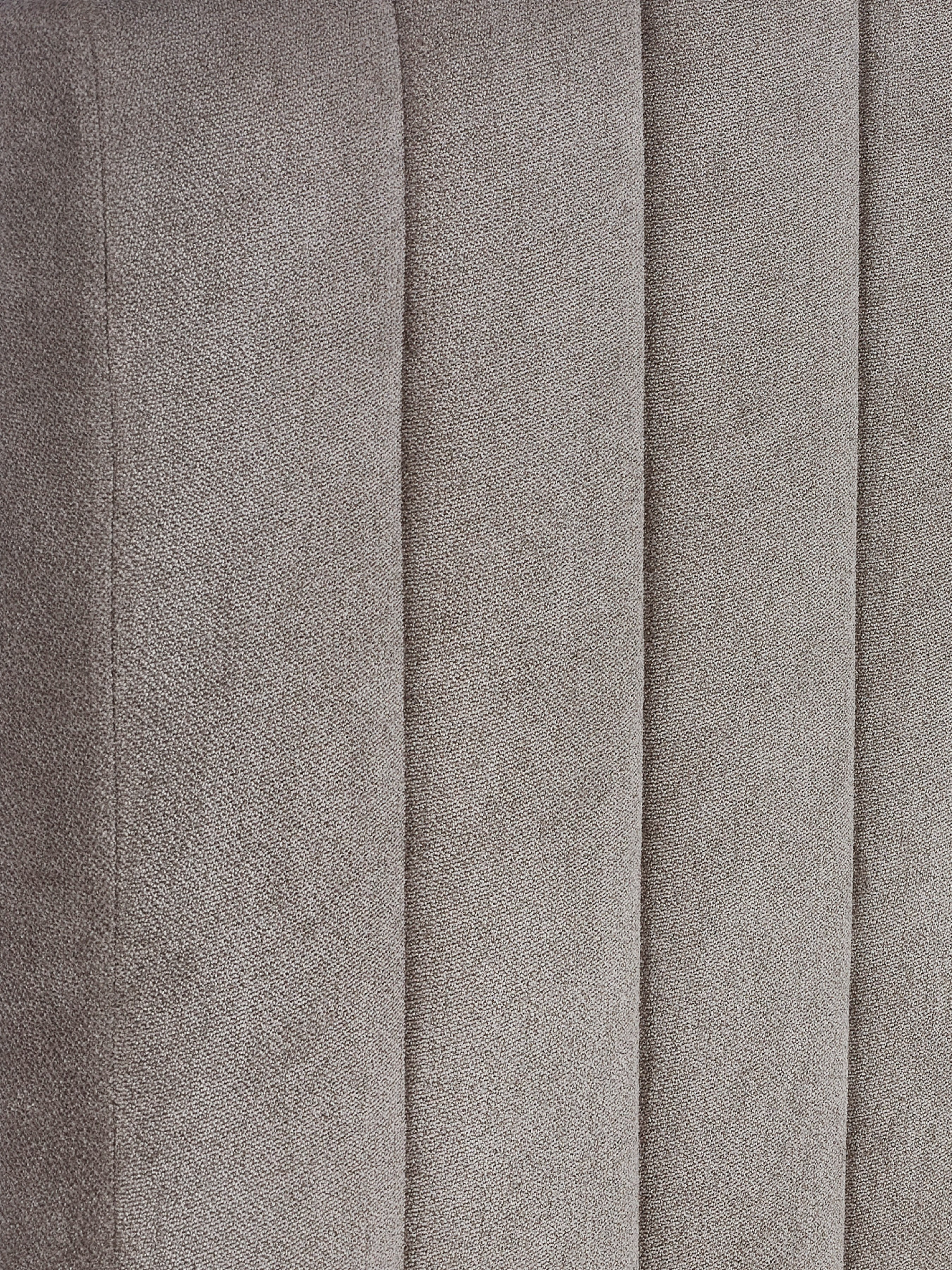 Eloise bed: grey chenille fabric in vertical panels, close up