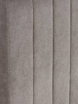 Eloise bed: grey chenille fabric in vertical panels, close up
