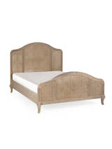 Julian Bowen Fleur limed oak rattan bed on a white background